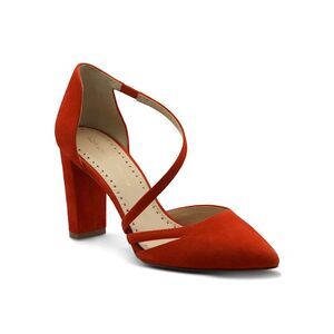 ADRIENNE VITTADINI Womens Red Cross-Strap Nath Slip On Leather Pumps 8.5 M